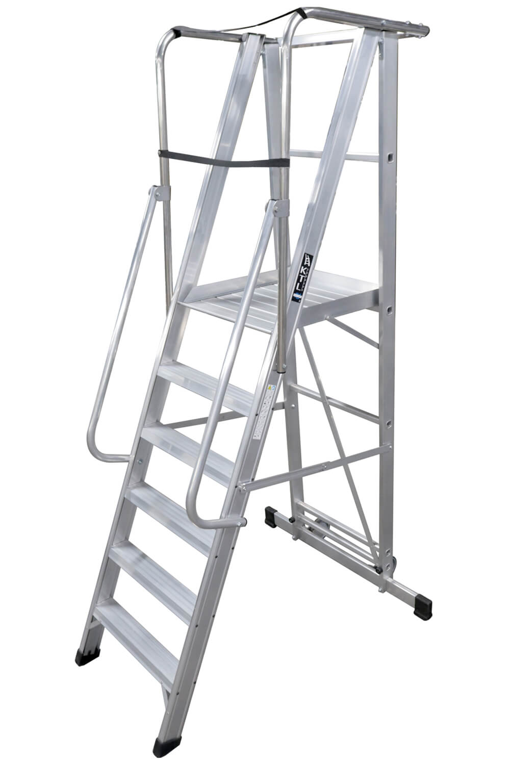 Escalera Plegable de Aluminio con 5 Peldaños y Plataforma